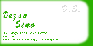 dezso simo business card