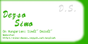dezso simo business card